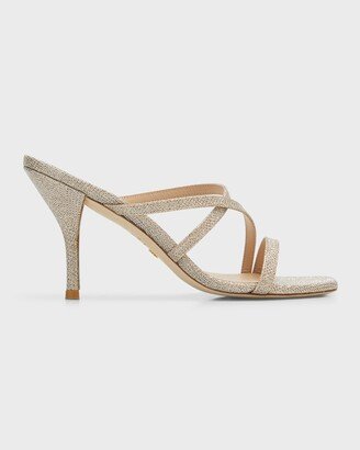 Strapeze Metallic Crisscross Slide Sandals