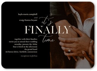 Wedding Invitations: Finally Time Wedding Invitation, Black, 5X7, Standard Smooth Cardstock, Rounded