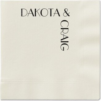 Wedding Napkins: Enchanted Event Napkin, Black, Ecru