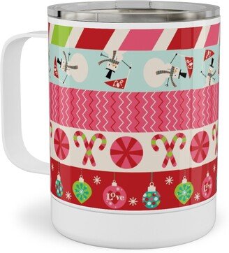 Travel Mugs: Washi Christmas Stainless Steel Mug, 10Oz, Multicolor