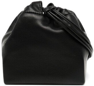 Drawstring-Fastening Faux-Leather Crossbody Bag