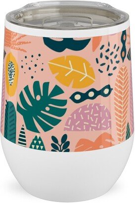 Travel Mugs: Hawaii Floral - Pink Stainless Steel Travel Tumbler, 12Oz, Multicolor