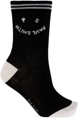 Cotton Socks With Logo - Black