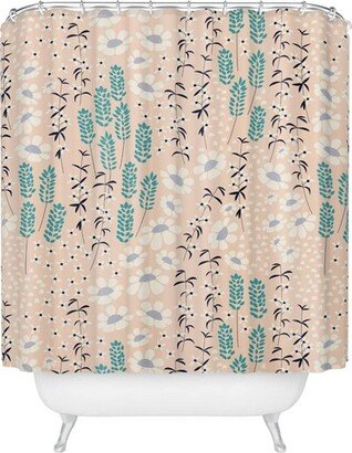 Flower Garden Shower Curtain Orange