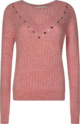 Mohair Knit V-neck Jumper-AA