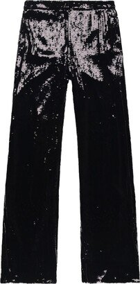 Sequin-Embellished Flared Trousers