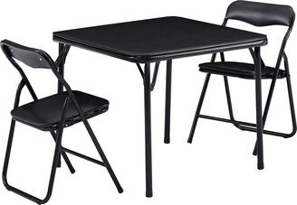 Folding Activity Table & 4 Padded Chairs Portable Desk & No Assembly Required-AA