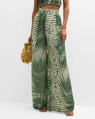 Andres Otalora Puna Two-Tone Wide-Leg Pants