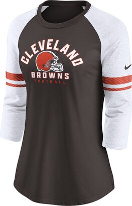 Women's Fashion (NFL Cleveland Browns) 3/4-Sleeve T-Shirt in Brown