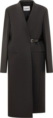 Belted-Waist Mid-Length Coat-AA