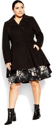 Women's Plus Size Hi Lo Frill Coat - - 22W