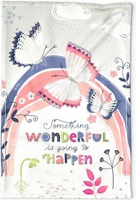 Something Wonderful Tea Towel - Rainbow Of Hope By Marketa Stengl Positivity Hand Lettering Linen Cotton Canvas Spoonflower