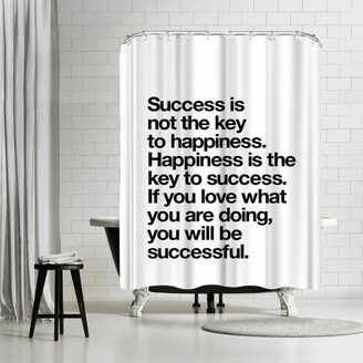 71 x 74 Shower Curtain, Happiness Is The Key To Success by Motivated Type