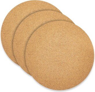 Juvale 3 Pack Plant Cork Mat, Round Planter Plate for Home Decor, House Plants (12 in)