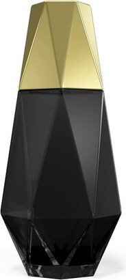 Modern Geometric 37oz Bedside Carafe and Tumbler Glass/Lid, 2-Piece Set - Black/Gold