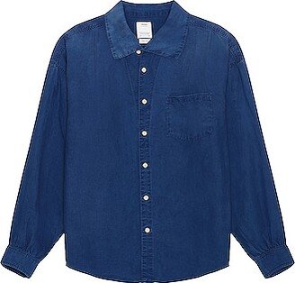 Palmer Shirt Long Sleeve Damaged Indigo Shirt in Blue