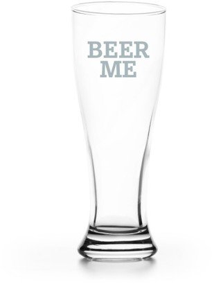 Pilsner Glasses: Beer Me Pilsner Glass, Glass, Pilsner Glass Single Side, White