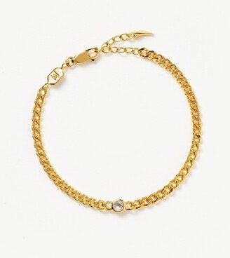 Birthstone Chain Bracelet - April | 18ct Gold Plated Vermeil/Crystal