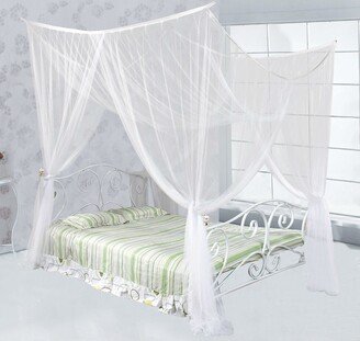 White Mosquito Net Bed Canopy Mesh Netting - size Full Queen King