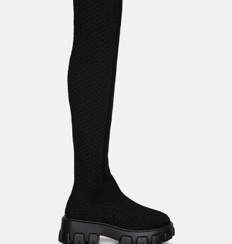 Loro Stretch Knit Knee High Boots