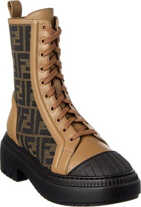 Domino Ff Jacquard & Leather Biker Boot-AA