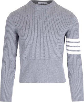 4-Bar Stripe Detailed Crewneck Jumper