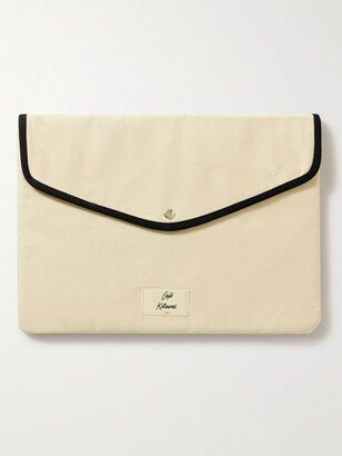 Café Kitsuné Logo-Appliquéd Cotton-Canvas Laptop-Case