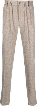 Logo-Patch Wool-Blend Tapered Trousers