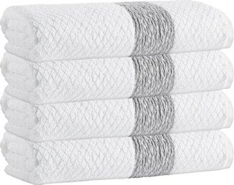 4pc Anton Turkish Cotton Bath Towel Set White