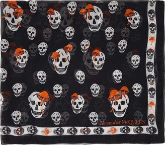 Black & Orange Skull Scarf