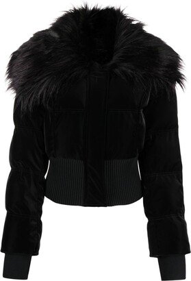 Faux-Fur Collar Quilted Jacket