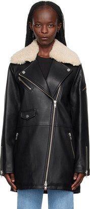 Black Kinsley Faux-Leather Coat