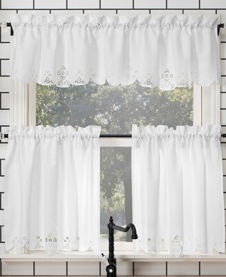 No. 918 Mariela 58 x 24 Battenburg Lace Trim Valance and Tiers Set