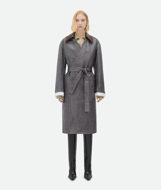 Ostrich-Effect Leather Belted Coat-AA