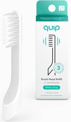 quip Sonic Soft-Bristles Electric Toothbrush Head Refill - White/Gray