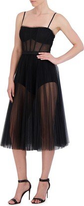 Sheer Corset Knee-Length Dress