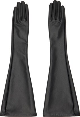 Black Straight Seams Gloves