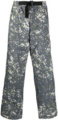 Abstract-Print Straight-Leg Trousers-AB