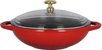 French Cast Iron Wok & Glass Lid