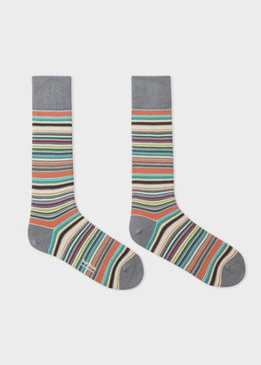 Grey 'Signature Stripe' Socks