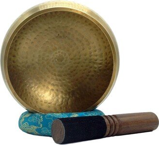Large 6.25 Inches Meditation Grade Professional Quality Hand Hammered Tibetan Singing Bowl, Cushion & Mallet Set For Healing & Relaxation