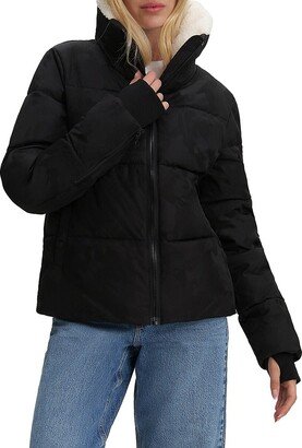 Felicia Faux Shearling Crop Puffer Jacket