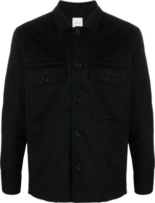 Buttoned Wool-Blend Shirt Jacket