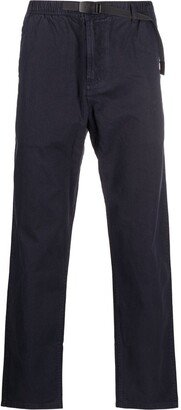 Belted-Waist Straight-Leg Trousers