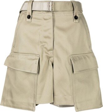 Belted-Waist Cargo Shorts