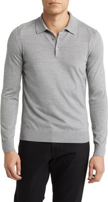 BOSS Camel Ovio Long Sleeve Wool, Silk & Cashmere Polo