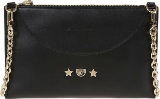 Logo Detailed Chain-Link Clutch Bag