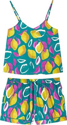 2-Piece Lemon Cotton Short Pajama Set