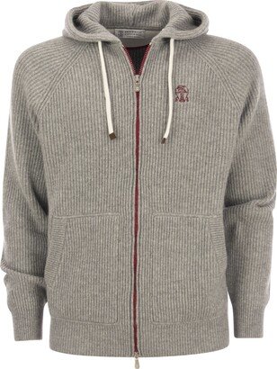 English Rib Cashmere Knit Hooded Topwear-AA