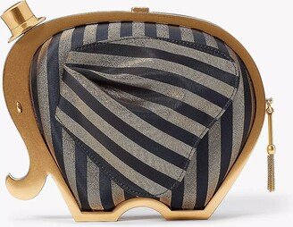 Ellie Striped 3D Elephant Metallic Clutch